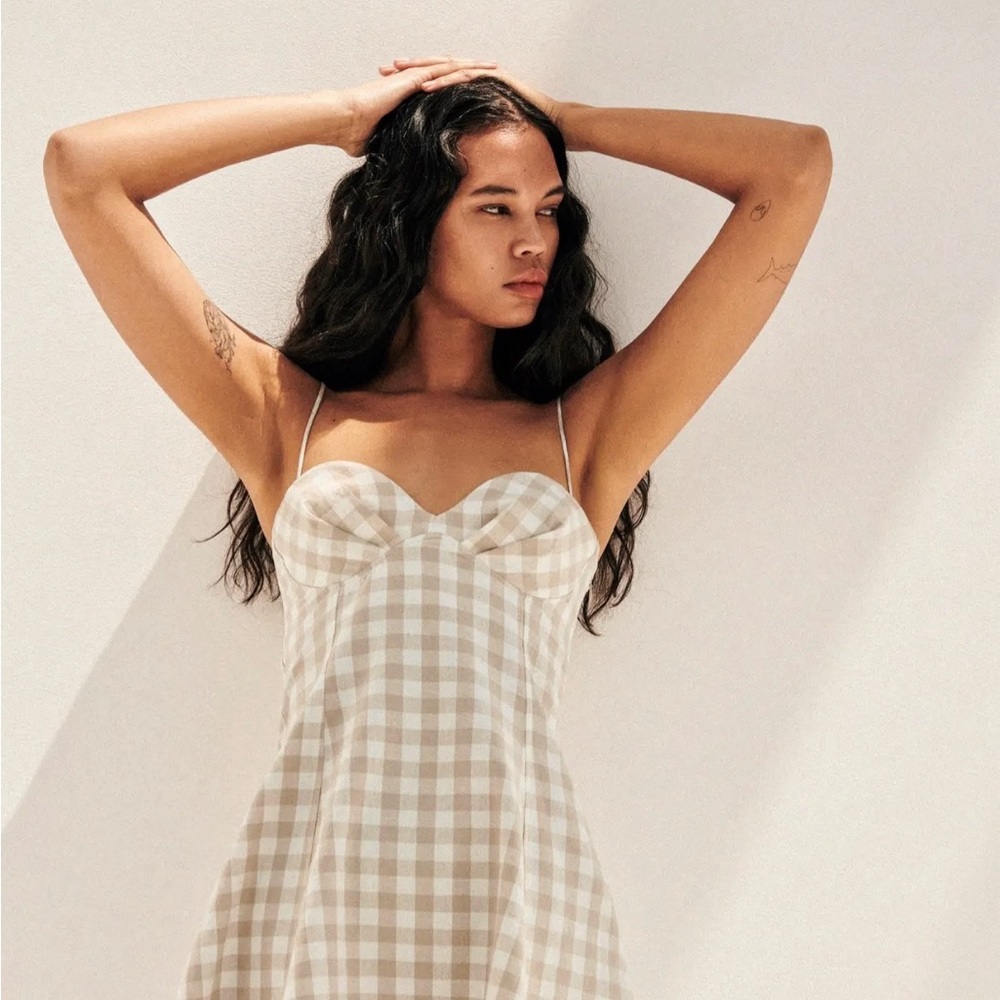 Zara XS Cotton Mini Dress Chess